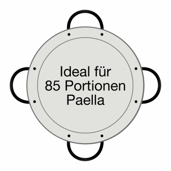 Paella pan steel ø 100 cm with 4 handles