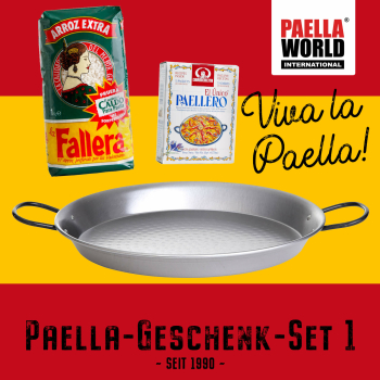 Paella gift set 1: paella pan steel polished Ø 30...