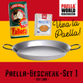 Paella-Geschenk-Set 1: Paella-Pfanne Stahl poliert Ø 30 cm, Paella-Reis & Paella-Gewürz