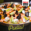 Paella-Geschenk-Set 5: Paella-Pfanne Stahl emailliert Ø 38 cm, Paella-Reis & Paella-Gewürz