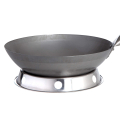 Original Chinese wok pan, Ø 35 cm and stainless steel wok ring