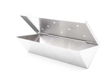 Stainless steel smoker box in V-shape