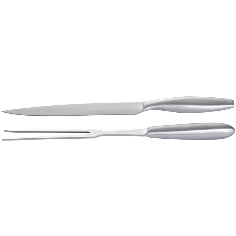 Robust stainless steel carving set, 2 pieces
