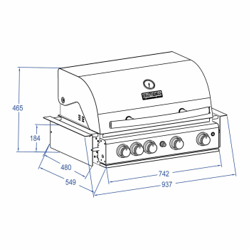 TOP-LINE - ALLGRILL CHEF "L" - BUILT-IN  with Airsystem