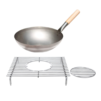Stainless steel side burner grid with hole for CHEF-series