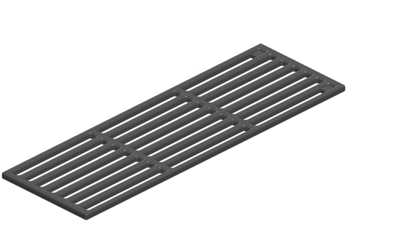 Cast iron grid small 15x46cm for Allgrill for CHEF S