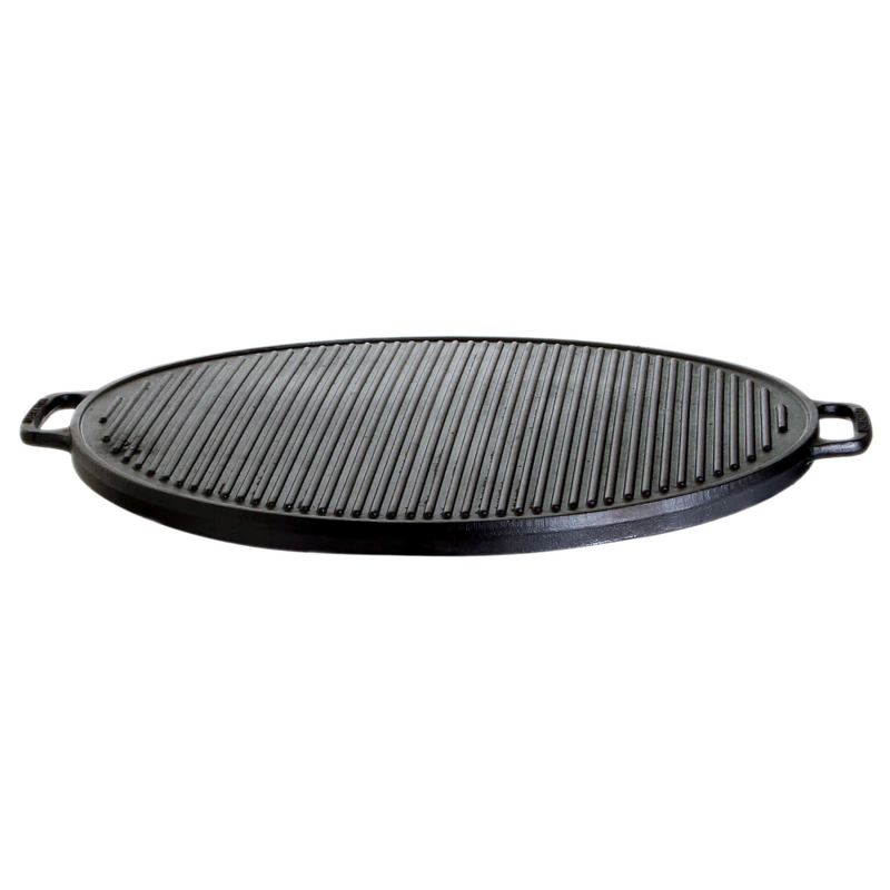 Cast iron grill plate (plancha) ø 41 cm - 2 handles