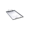 Grill tray flat stainless steel with 2 handles 39,5x19x 1 cm