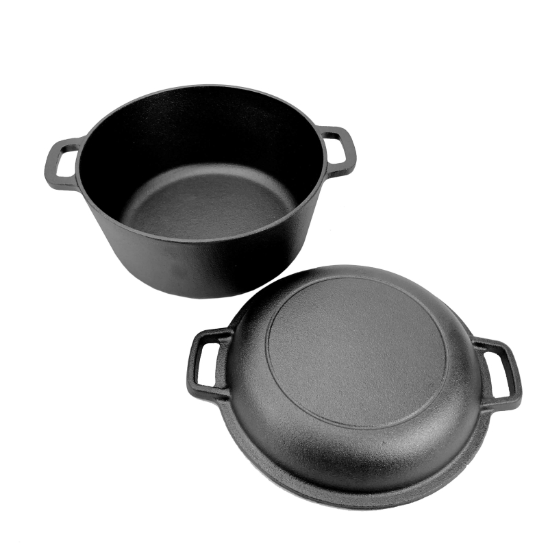2in1 Cast iron pot and pan and 2 handles  Ø 23 cm