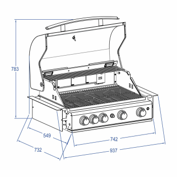 TOP-LINE - ALLGRILL CHEF L Black - BUILT-IN  mit Air System