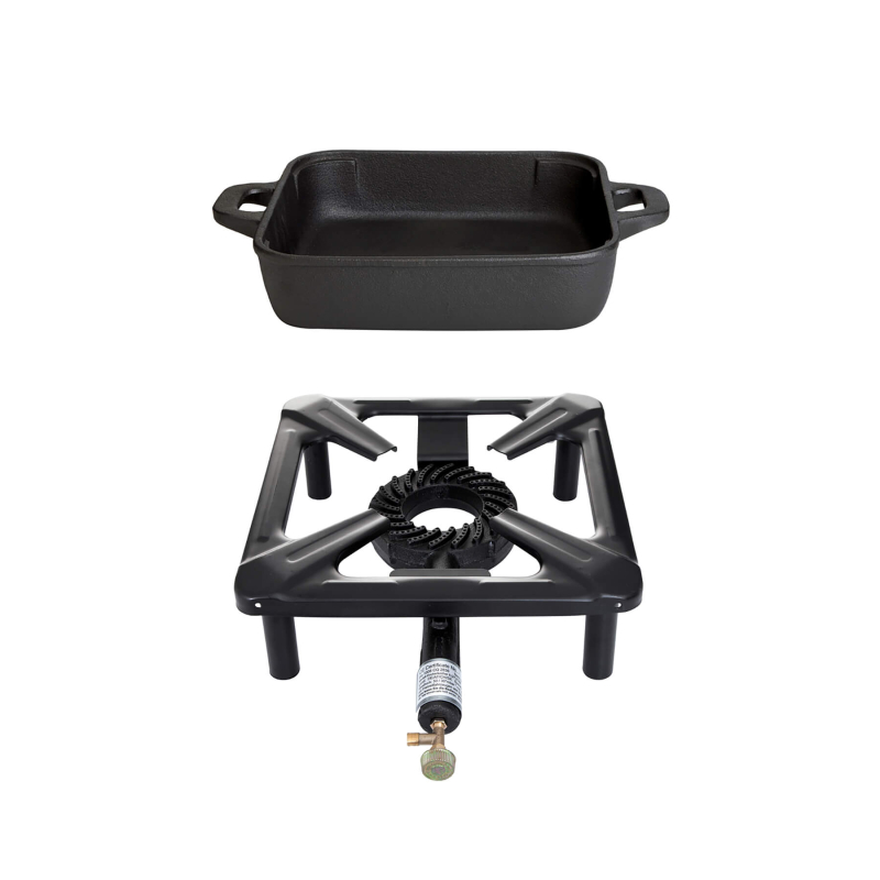 Tabulet Cooker Set (small) with cast iron plan 26 x 26 cm - without ignition protection 