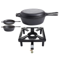 Stool stove set (small) with cast iron pans combination set Ø 25.5 cm - without safety pilot