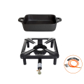 Stool cooker Set (small) with cast iron pan 26 x 26 cm incl. gashose and regulator