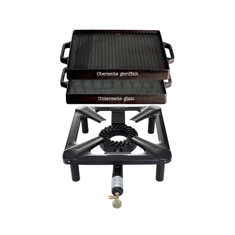 Tabulet Cooker Set (small) with cast iron plate 32 x 32 cm - without ignition protection 