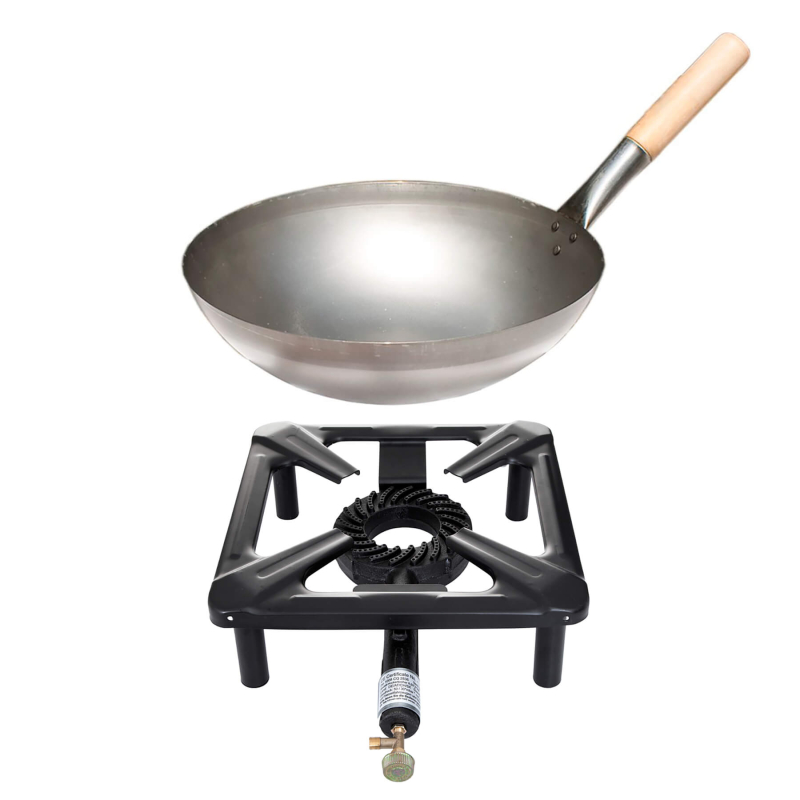 Stool cooker set (small) with steel wok Ø 30 cm - without safety pilot
