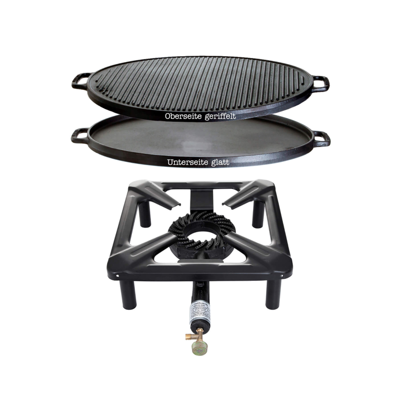 Stool stove set (large) with cast iron grill plate Ø 55 cm - without safety pilot